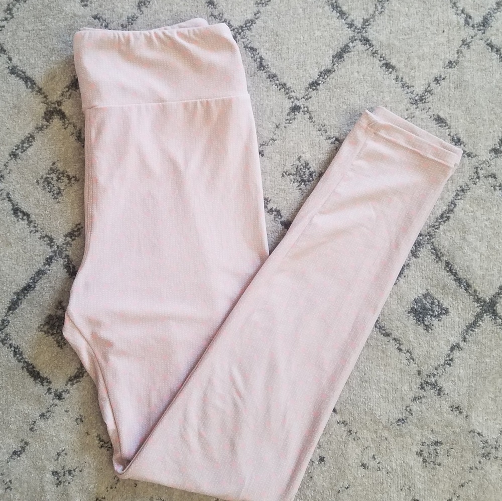 LuLaRoe Pink and Teal OS Leggings